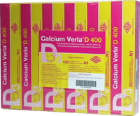 Calcium carbonate, cholecalciferol, vitamin D3, CALCIUM VERLA D 400 effervescent tablets UK