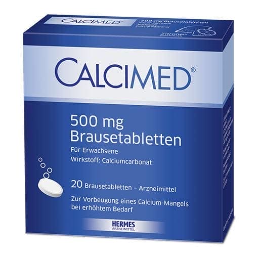 Calcium carbonate, osteoporosis treatment, CALCIMED 500 mg effervescent tablets UK