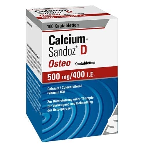 Calcium carbonate/colecalciferol, CALCIUM SANDOZ D Osteo chewable tablets UK