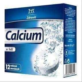 Calcium effervescent tablets in foil x 12 pieces UK