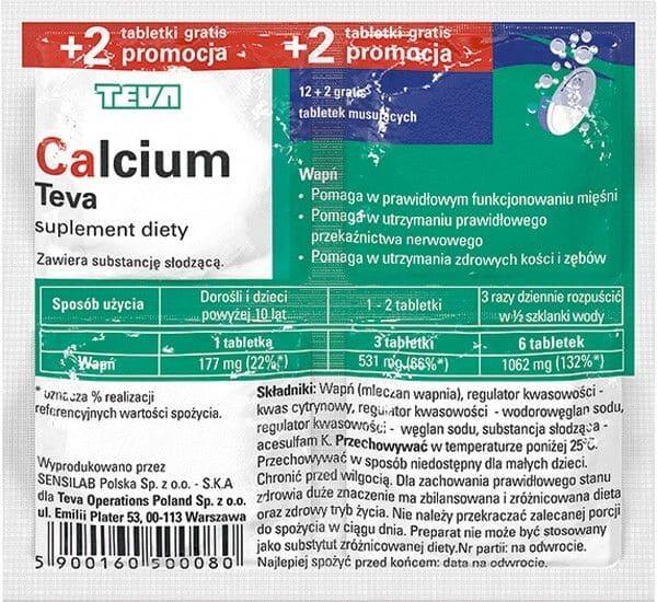 Calcium Pliva 12 effervescent tablets + 2 free UK