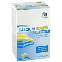 CALCIUM SUN 500, calcium, beta-carotene, vitamins C, D3, E UK