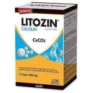 Calcium tablets, calcium supplements, Litozin Calcium x 120 tablets UK