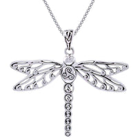 Carolina Glamour Collection Sterling Silver Celtic Triskele Dragonfly Necklace UK