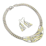 Carve Rhinestone Geometric Alloy Earrings Necklace Jewelry Set UK