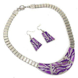 Carve Rhinestone Geometric Alloy Earrings Necklace Jewelry Set UK