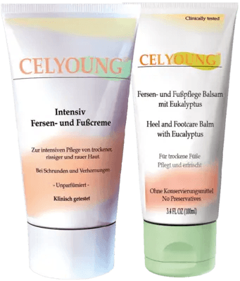 CELYOUNG intensive heel foot cream+balm 2x100ml UK