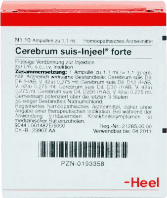 CEREBRUM SUIS Injeel forte ampoules, ischemic stroke UK