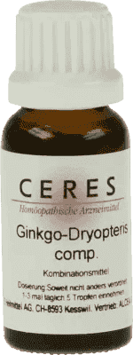 CERES Ginkgo dryopteris, treatment of inflammation, rheumatoid arthritis, wounds, ulcers UK