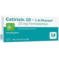 CETIRIZINE 10-1A Pharma film-coated tablets 50 pc cetirizine dihydrochloride UK