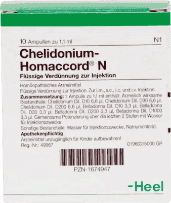 CHELIDONIUM-HOMACCORD N, Cholangitis, cholecystitis, biliary colic UK