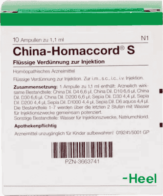 CHINA HOMACCORD S, constant headache tiredness and dizziness, weak, debility UK