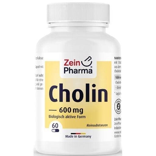 CHOLINE supplement 600 mg pure from bitartrate veg.capsules 60 pcs UK
