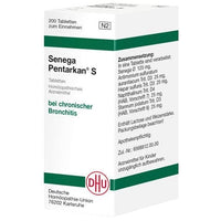 Chronic bronchitis, inflammation of the trachea and bronchi, SENEGA PENTARKAN S tablets UK