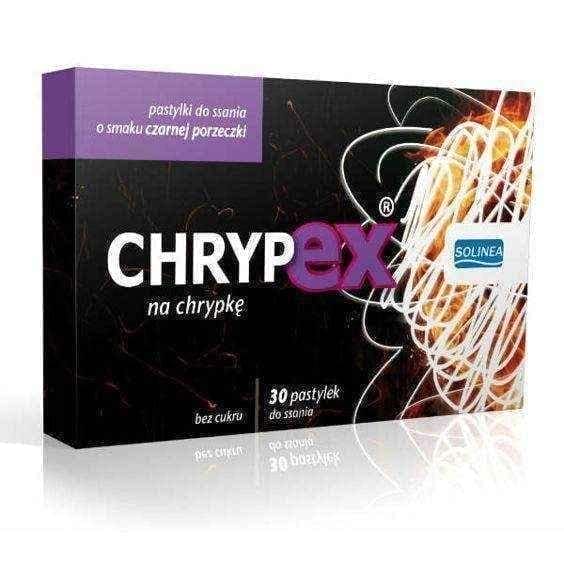 CHRYPEX x 30 pellets flavored with blackcurrant, throat hoarseness, hoarse voice, laryngitis treatment UK