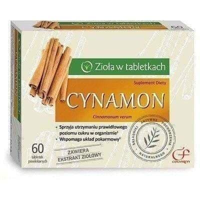 CINNAMON x 60 tablets allows diabetics reduce the concentration of glucose, cinnamon supplements UK
