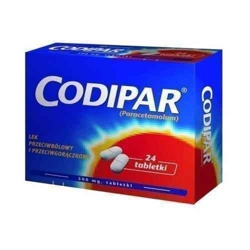 Codipar CODIPAR x 24 tablets, Paracetamol 500 mg UK