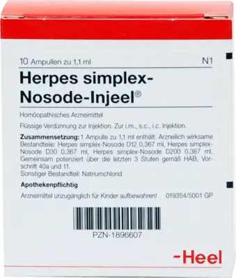 Cold Sore, Cold Sores, HERPES SIMPLEX Nosode Injeel ampoules UK