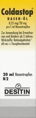 COLDASTOP nose oil, nasal catarrhs UK