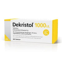 Colecalciferol (vitamin D3), DEKRISTOL 1,000 IU tablets UK