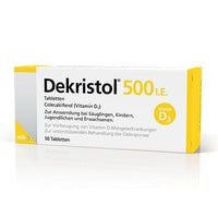 Colecalciferol (vitamin D3), DEKRISTOL 500 IU tablets UK