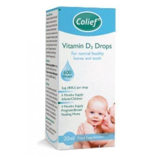 Colief Vitamin D3 drops (cholecalciferol) 20ml. UK