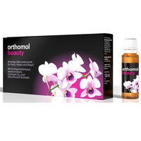 Collagen hydrolyzate, hyaluronic acid, coenzyme Q10, olive, ORTHOMOL beauty drinking ampoules UK