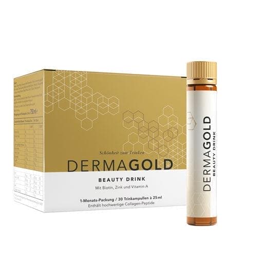 Collagen Vitamin H, A, zinc, selenium, DERMA GOLD Beauty Drink drinking ampoules UK