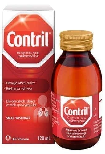 Contril syrup, levodropropizine, bronchospasm, antitussive, dry cough treatment UK