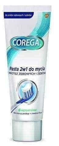 Corega Paste 2in1 for cleaning dentures and teeth 75ml UK
