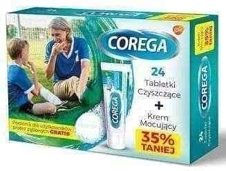 Corega Tabs 24 pieces + Corega Cream fixing super strong gentle mint UK