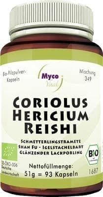 CORIOLUS HERICIUM Reishi mushroom powder capsules organic 93 pc UK