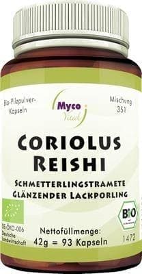 CORIOLUS REISHI mushroom powder capsules organic 93 pc UK
