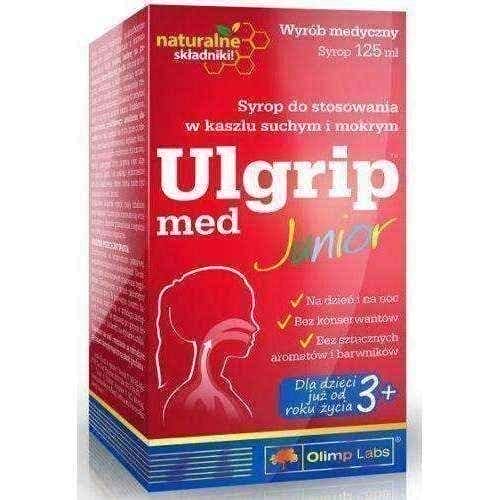 Cough medicine for 3 year old | OLIMP Ulgrip Junior raspberry syrup 125ml UK