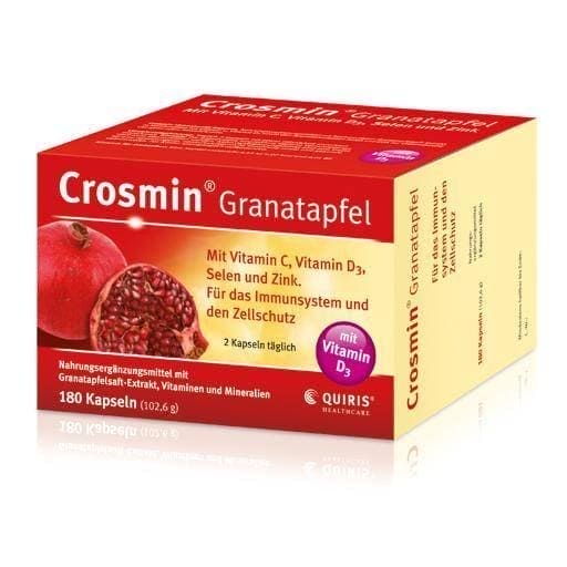 CROSMIN pomegranate caps. 180 pcs vitamin D3, selenium, zinc UK