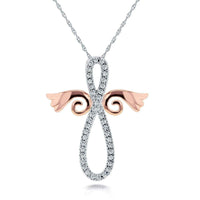Cross with angel wings necklace UK