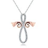 Cross with angel wings necklace UK