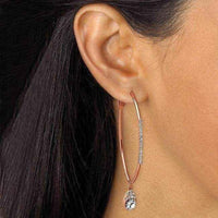 Crystal Drop Hoop Earrings UK