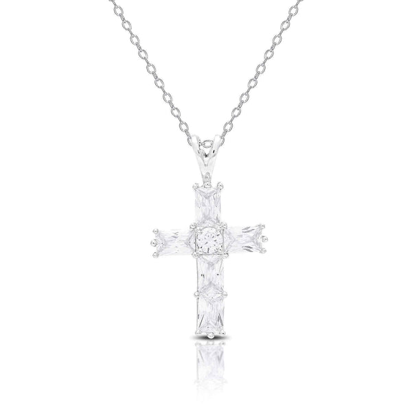 Cubic Zirconia Cross Necklace UK