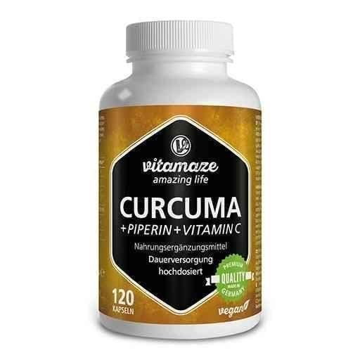 CURCUMA + PIPERIN + Vitamin C vegan capsules 120 pcs UK