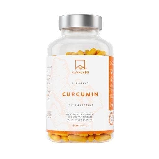 Curcumin, piperine, AAVALABS vegan capsules UK