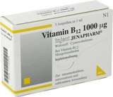 Cyanocobalamin, VITAMIN B12 1,000 µg Inject Jenapharm ampoules UK