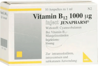 Cyanocobalamin, VITAMIN B12 1,000 µg Inject Jenapharm ampoules UK