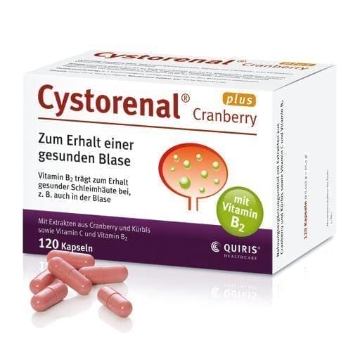 CYSTORENAL Cranberry plus capsules 120 pcs Cranberries, pumpkin seeds UK