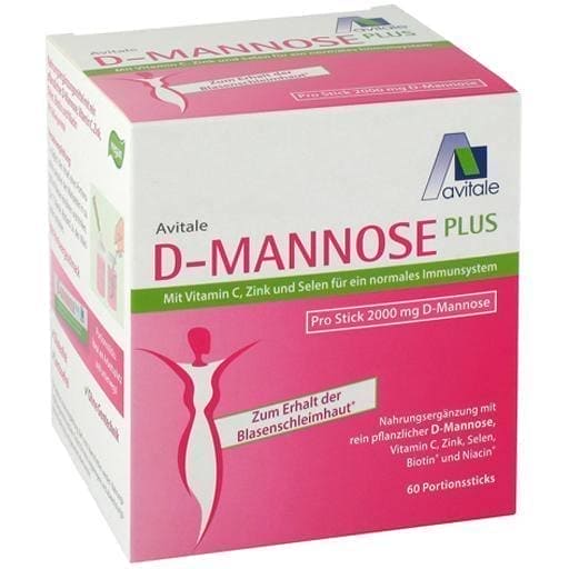 D-MANNOSE PLUS 2000mg sticks vitamins and minerals 60X2.47g powder UK
