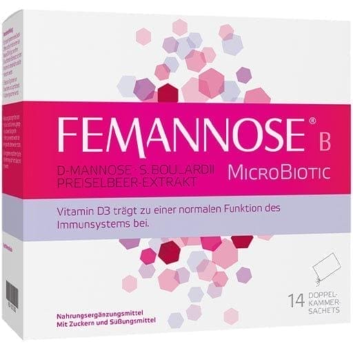 D-mannose, S. Boulardii, cranberry extract, Vitamin D, FEMANNOSE B Microbiotic Granules UK