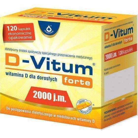 D-Vitum FORTE 2,000 IU of vitamin D for adults x 120 capsules, vitamin d deficiency symptoms UK