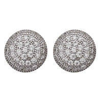 Decadence Sterling Silver Micropave Round Earrings UK