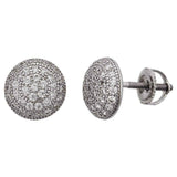 Decadence Sterling Silver Micropave Round Earrings UK
