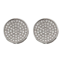 Decadence Sterling Silver Micropave Round Men's Stud Earrings UK
